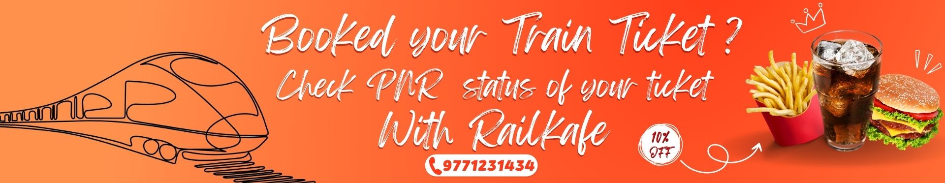 A banner image with a hamburger and fries. The text on the image says 